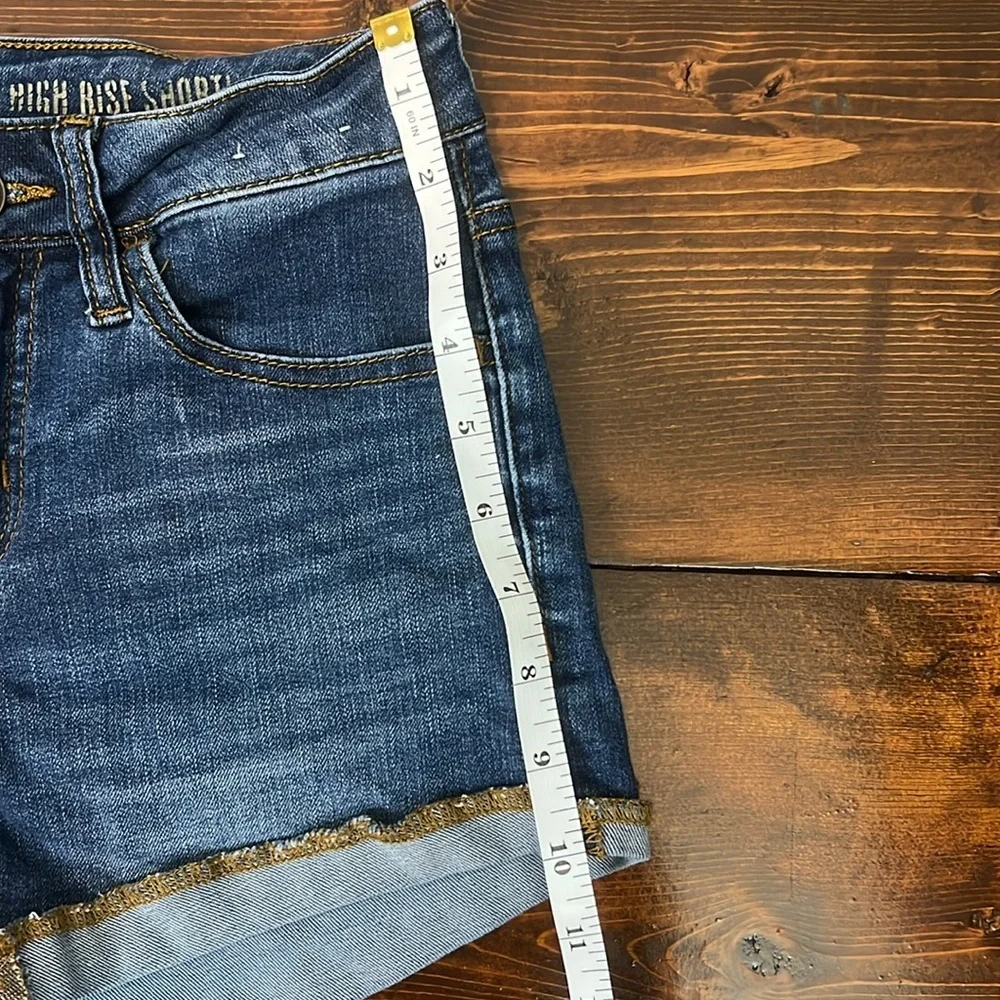 Denim Blue Women's High Rise Shorts - Picture 6 of 7